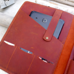 Rust Leather Ipad Sleeve – iPad/MacBook 12 Inch Sleeve, Notebook & Mobile Holder