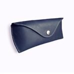 Navy Leather Sunglasses Cover | Slim Crazy Horse Eyeglass Case