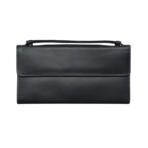 Women Leather Wallet – Black Cow Leather Wallet with Magnetic Closure