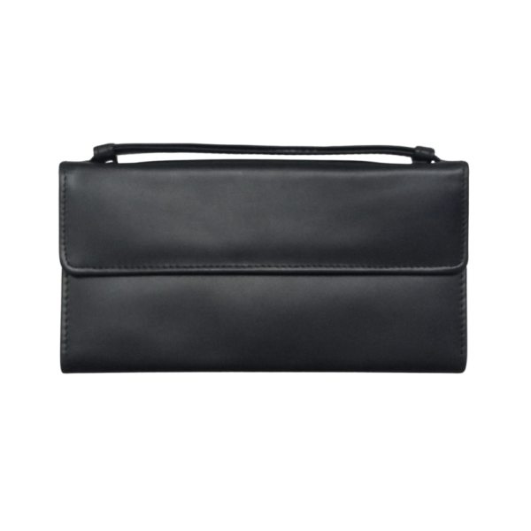 Women Leather Wallet – Black Cow Leather Wallet with Magnetic Closure