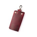 Ruby Leather Key Pouch | Slim Pull-Up Key Case with 6 Hooks