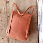 Leather Travel Backpack |Mustard Full-Grain Cow Leather Backpack