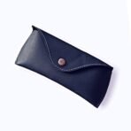 Navy Leather Sunglasses Cover | Slim Crazy Horse Eyeglass Case