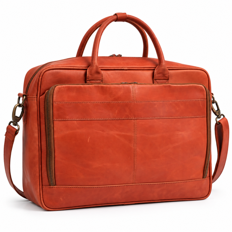 15.6 / 16 Inch Tan Leather Business Laptop Bag | Premium Cow Leather Briefcase