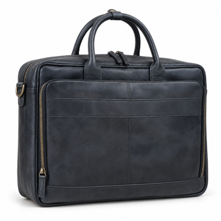 15Inch Black premium Leather Laptop Bag | 14"-16" Compatible (Copy)