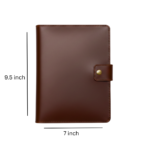 Executive Brown Leather Organizer for A5 Notebook / Diary and Mobile Phone with Card Slots
