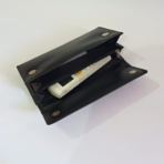 Women Leather Wallet – Black Cow Leather Wallet with Magnetic Closure