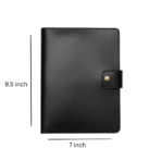 Executive Black Leather Organizer for A5 Notebook / Diary and Mobile Phone with Card Slots