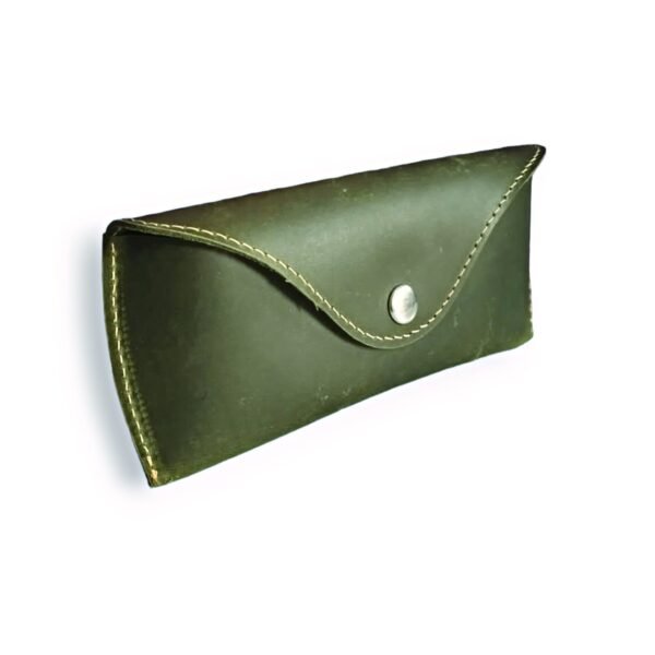 Olive Leather Eyeglass Case | Slim Crazy Horse Optical Cover