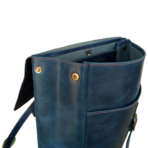 Leather Travel Backpack for Girls |Navy Blue Full-Grain Cowhide Backpack