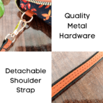 Leafy Canvas and Leather Crossbody Mobile Pouch