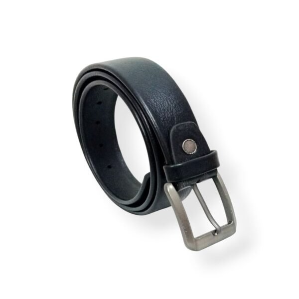 Black Leather Belt – Men’s 35mm Wide 3-Fold Formal Belt