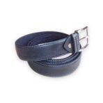 Formal Belt for Men Black Full Grain Cow Leather Single Stitched 35mm Wide