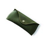 Olive Leather Eyeglass Case | Slim Crazy Horse Optical Cover