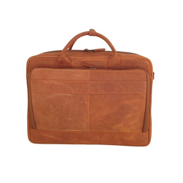 Light Brown Leather Laptop Bag  | 14"-16" Mustard Cowhide