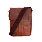 Crossover Reddish Brown Cow Leather Crossbody Bag | Crazy Horse Finish