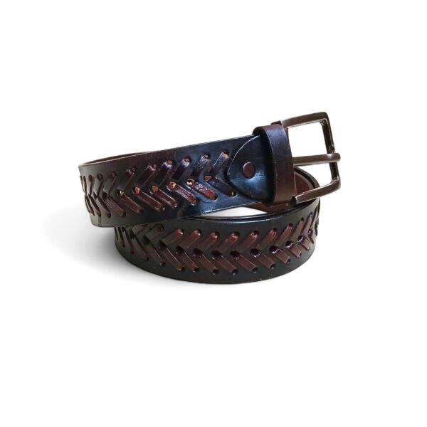Vintage Dark Brown belt Braided Belt Full Grain Buffalo Leather | 40mm Casual Men’s Belt