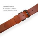Formal Belt for Men Tan Casual Top Grain Buffalo Leather 40mm