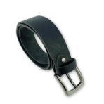 Black Leather Casual Belt for Men – 40mm Full-Grain Cow Leather for Men