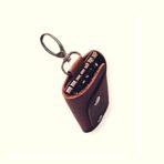 Tan Leather Key Pouch | Slim Pull-Up Key Pouch with 6 Hooks