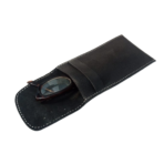 Black Leather glasses case| Textured Optical Cover with Flap Closure