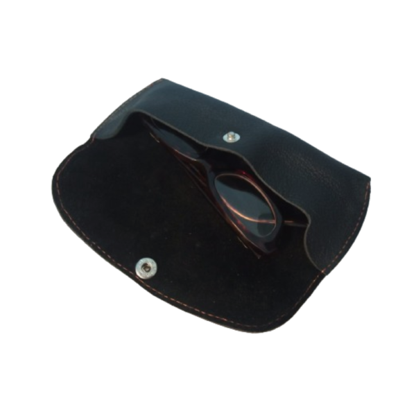 Black Leather Glasses Cover | Optical Sleeves - Eyewear Case
