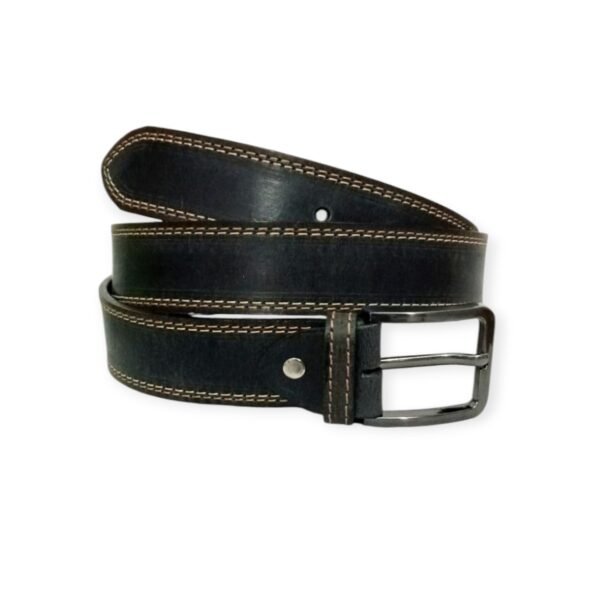 Casual Belt for Men Black Full Grain Buffalo Leather (40mm)