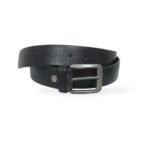 Black Leather Belt – Men’s 35mm Wide 3-Fold Formal Belt