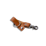 Tan Leather Keychain with Hanging Hook | Premium Key Holder Strap