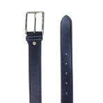 Formal Belt for Men Black Full Grain Cow Leather Single Stitched 35mm Wide
