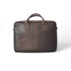 Coffee Brown Goat Leather Laptop Bag messenger – 15″ Work Briefcas