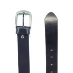 Black Leather Casual Belt for Men – 40mm Full-Grain Cow Leather for Men