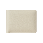 Genuine Leather Bifold Wallet for Men Beige Textured Cow Leather