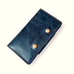 Navy Blue Leather Passport Cover | Premium Cow Leather Organizer