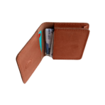 Mustard Leather Mini Wallet | Slim Card Holder with Magnetic Closure