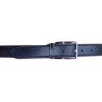 Formal Belt for Men Black Full Grain Cow Leather Single Stitched 35mm Wide