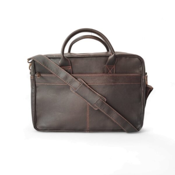 Coffee Brown Goat Leather Laptop Bag messenger – 15″ Work Briefcas