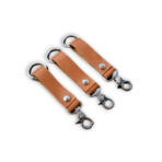 Tan Leather Keychain with Hanging Hook | Premium Key Holder Strap