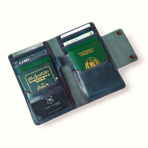 Navy Blue Leather Passport Cover | Premium Cow Leather Organizer