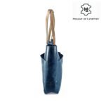 Navy Leather Carryall Tote Bag| Oil Pull-Up Cow Leather | Large Everyday Tote