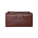 Women Leather Wallet – Brown Cow Leather Wallet with Magnetic Closure