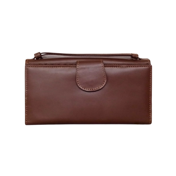 Women Leather Wallet – Brown Cow Leather Wallet with Magnetic Closure