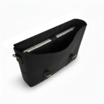 Black Leather Laptop Bag 14 "15" & 16" Messenger Bag Matt Oil Pull-Up
