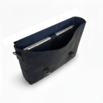 Navy Leather Messenger Bag 14 "15" & 16" Laptop Bag Matt Oil Pull-Up Cow Leather