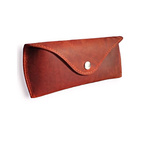 Rust Leather Sunglasses Case | Slim Crazy Horse Eyeglass Case