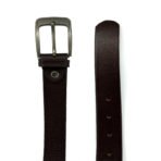 Black Leather Belt – Men’s 35mm Wide 3-Fold Formal Belt