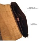 Dark Brown Leather Laptop Bag 15.6" Messenger Bag