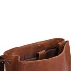 Camel Brown Leather Laptop Backpack – Stylish Travel & Work Companion