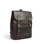 Leather Laptop Backpack  Dark Brown Travel Backpack for Men & Women | Full-Grain Cowhide
