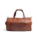 Camel Brown Premium Pull-Up Leather Duffle Bag Weekender Bag | Full-Grain Cowhide